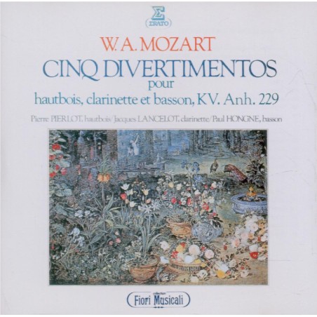 MOZART - Pierlot - Cinq divertimenti (sérénades) pour deux clarinettes (